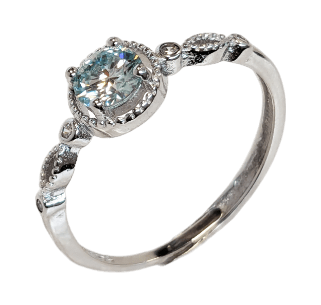 Verstellbarer Moissanit-Ring aus S925-Silber, AAA, 5 mm