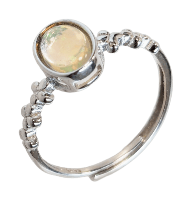Ring aus 925er Silber, verstellbar, Opal AA, 5 x 7 mm
