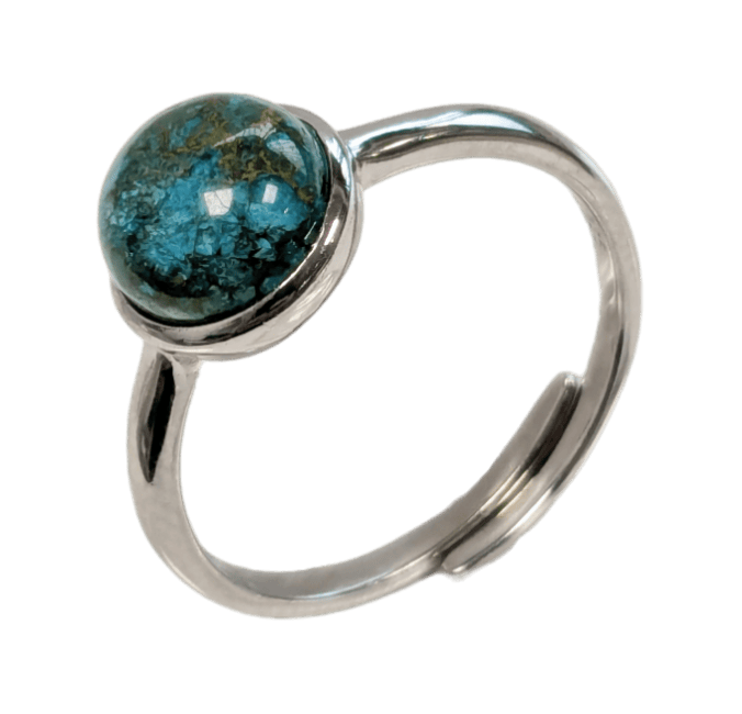 Ring aus 925er Silber, verstellbar, rund, Rhodochrosit A+, 8 mm