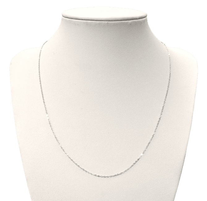 Halskette aus 925er Silber, verstellbare ovale Netzkette, 45 cm