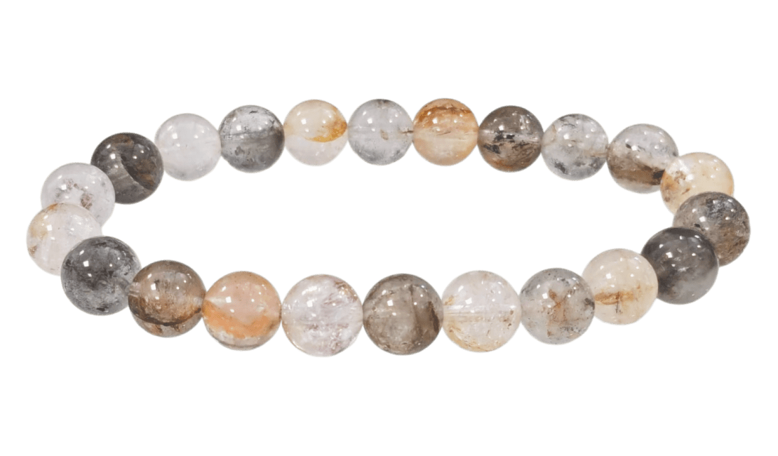 Herkimer-Kristallarmband mit 7–8 mm großen Perlen