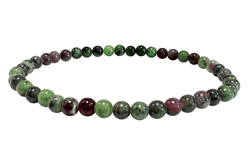 Armband Zoisite mit Rubin A Perlen 4mm