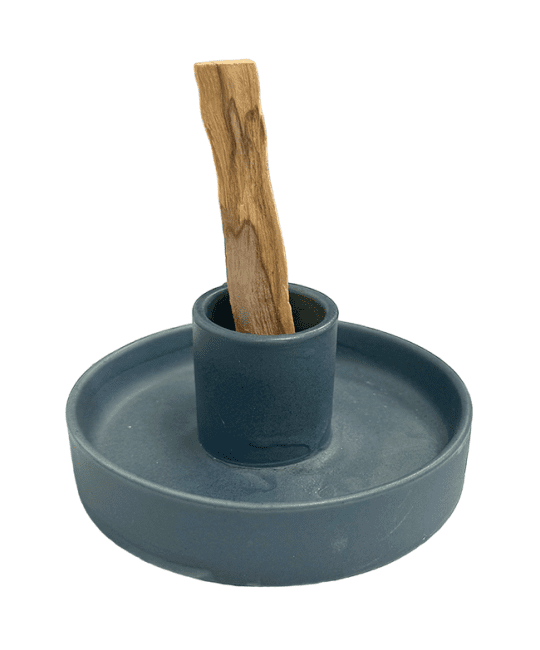 Blauer Keramik-Räucherstäbchenhalter für Palo Santo, 10,50 cm