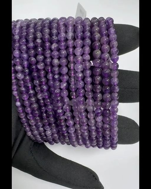 Amethyst-Armband A Perlen 4mm