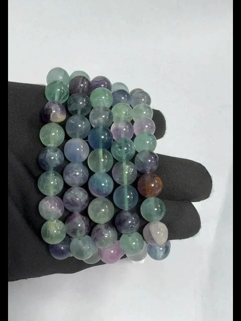 Armband Fluorite multicolor perles 10mm