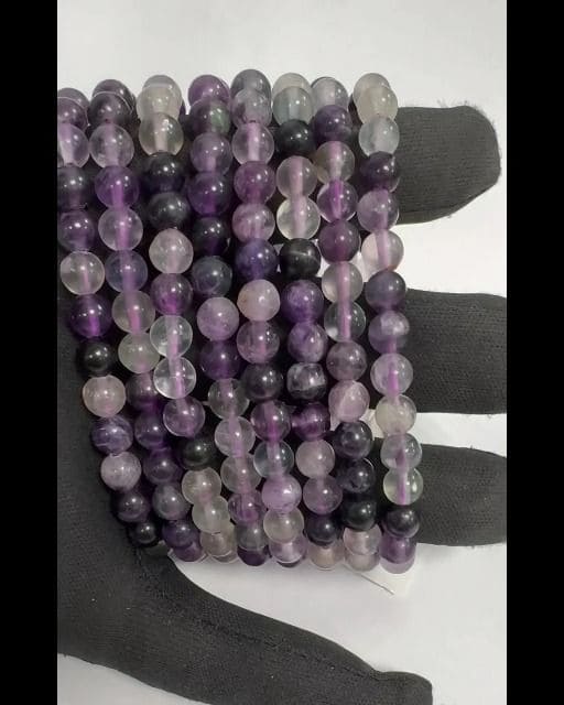 Armbandperlen aus violettem Fluorit 6 mm