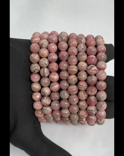 Argentinisches Rhodochrosit-Armband A 7.5–8.5 mm großen Perlen